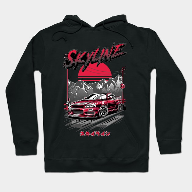 Nissan Skyline GTR 34 Hoodie by JDM Boyz